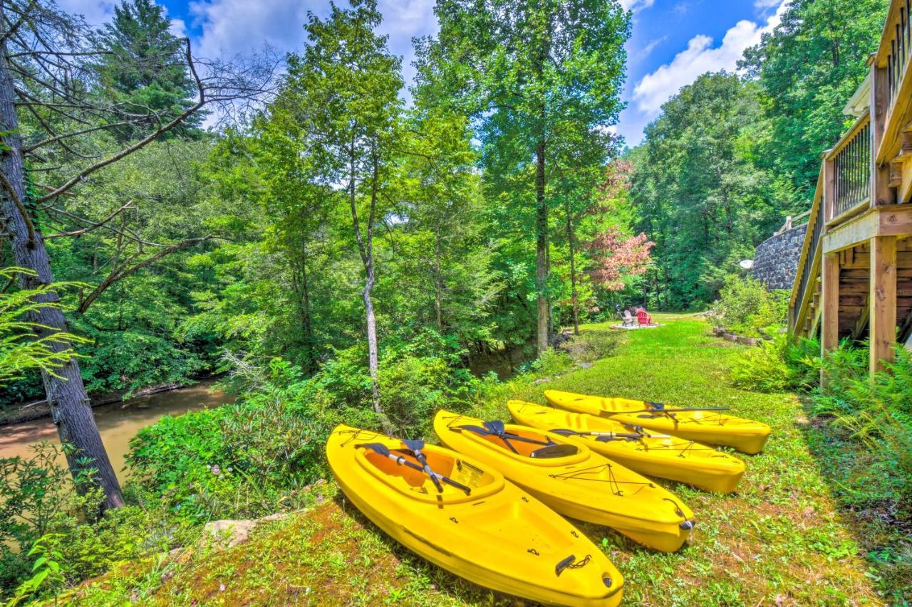 Cozy Riverside Dahlonega Home With Kayaks And Fire Pit Luaran gambar